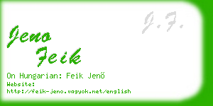 jeno feik business card